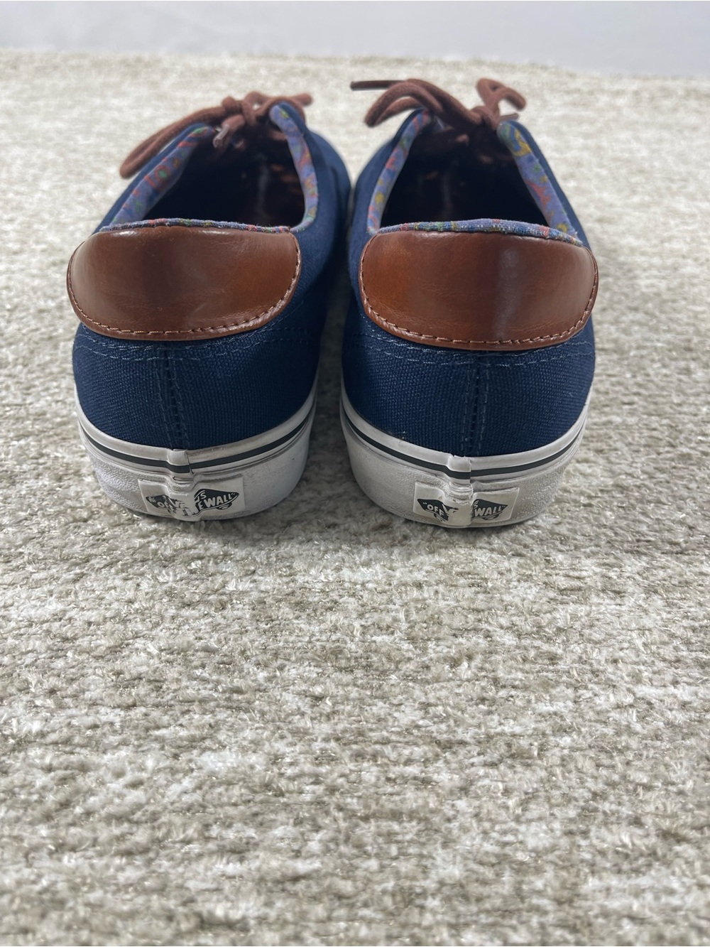 Vans Navy Canvas Low Top Sneakers with Brown Laces, Size 10.5. SKU#0289 - Picture 6 of 6